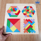Juego Tangram 4 En 1 Colores Madera Figuras Rompecabezas