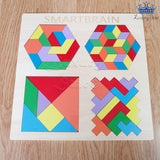 Juego Tangram 4 En 1 Colores Madera Figuras Rompecabezas