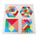 Juego Tangram 4 En 1 Colores Madera Figuras Rompecabezas