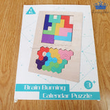 Tangram Calendario Madera Colores Puzzle Rompecabezas Figura