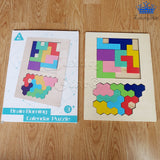 Tangram Calendario Madera Colores Puzzle Rompecabezas Figura