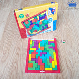 Juego Tangram Tetris Madera 48 Piezas Colores Figuras Reto
