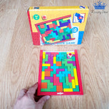 Juego Tangram Tetris Madera 48 Piezas Colores Figuras Reto
