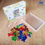 Juego Tangram Tetris De Mesa Real Fichas Colores + Tablero