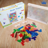 Juego Tangram Tetris De Mesa Real Fichas Colores + Tablero