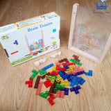 Juego Tangram Tetris De Mesa Real Fichas Colores + Tablero