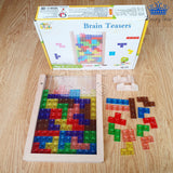 Juego Tangram Tetris De Mesa Real Fichas Colores + Tablero