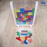 Juego Tangram Tetris De Mesa Real Fichas Colores + Tablero