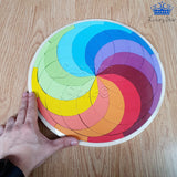 Tangram Mosaico Circular Colores Madera Rompecabezas Espiral