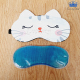Tapa Ojos Gato Antifaz Para Dormir Anteojos Fieltro Gel Frio