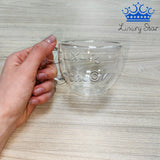 Taza Doble Fondo Vidrio Transparente 200 ML Cafe Bebidas
