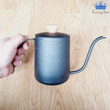 Tetera Acero Inoxidable Cuello Ganso Gris Con Tapa Madera