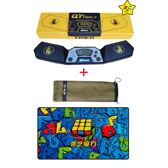 Pack Timer + Tapete Cubo Qiyi Speedcube Mat Premium