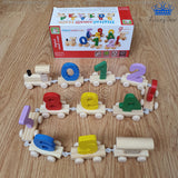 Tren Numeros Madera Aprende Carros Ruedas Infantil 11pc