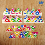 Tri Domino Triangular Madera Familia Juego Mesa Amigos