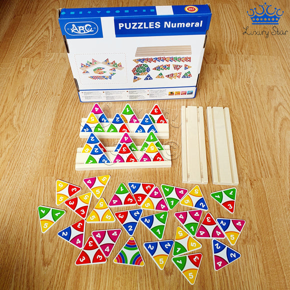 Tri Domino Triangular Madera Familia Juego Mesa Amigos
