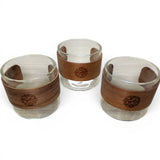 Set Vasos Vidrio x6 Banda Madera150 ml Cafe