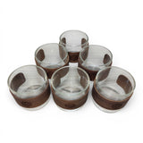 Set Vasos Vidrio x6 Banda Madera150 ml Cafe