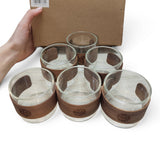 Set Vasos Vidrio x6 Banda Madera150 ml Cafe