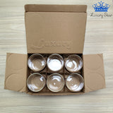 Set Vasos Vidrio x6 Banda Madera150 ml Cafe