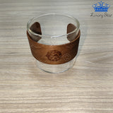 Set Vasos Vidrio x6 Banda Madera150 ml Cafe
