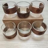 Set Vasos Vidrio x6 Banda Madera150 ml Cafe