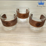 Set Vasos Vidrio x6 Banda Madera150 ml Cafe