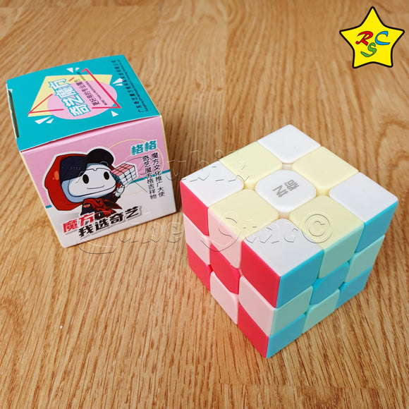 Cubo Qiyi 3x3 Neon Warrior Pastel Speedcube Macaron Stickerless Mate