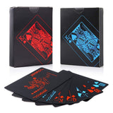 Baraja Poker Black Cartas Plástico Negro Naipes Premium