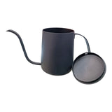 Tetera Acero Inoxidable Cuello Ganso Gris Con Tapa Madera