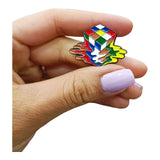 Pin Cubo Rubik 3x3 Derretido Prendedor Ropa Accesorio