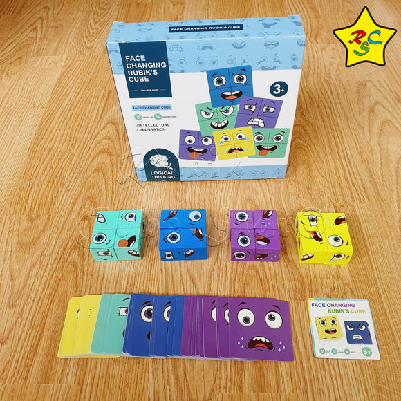 Juego Face Changing Cube Caras Cubos Color + Tarjeta