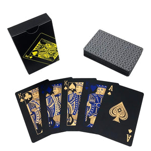 Baraja Poker Black Cartas Plástico Negro Naipes Premium