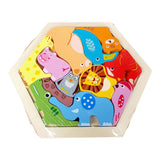 Tangram Hexagonal Madera Animales Dinosaurios Carros Puzzle