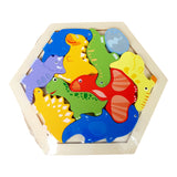 Tangram Hexagonal Madera Animales Dinosaurios Carros Puzzle
