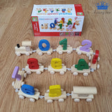 Tren Numeros Madera Aprende Carros Ruedas Infantil 11pc