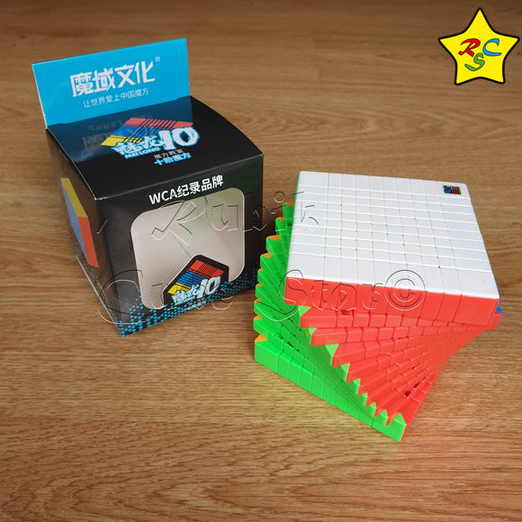 Cubo 10x10 Meilong Moyu Velocidad Mofang Jiaoshi Stickleress