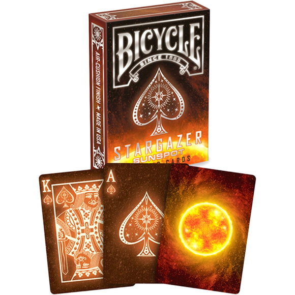 Cartas Bicycle Stargazer SunSpot Sol Dorso Negro Fuego.