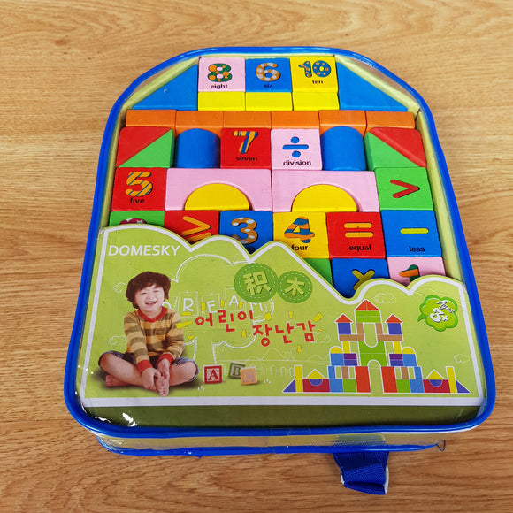Mochila Cubos Didactico Colores Numeros Armar 52 Bloques