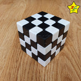 Cubo 4x4 Ajedrez Blanco Y Negro Ilusion Stickerless