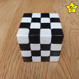 Cubo 4x4 Ajedrez Blanco Y Negro Ilusion Stickerless