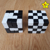 Cubo 4x4 Ajedrez Blanco Y Negro Ilusion Stickerless