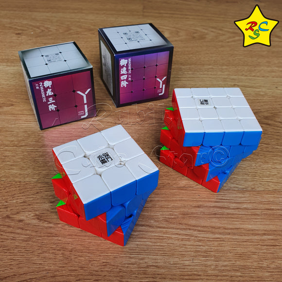 Pack Cubos 3x3 Y 4x4 Magneticos Moyu Yj Profesional