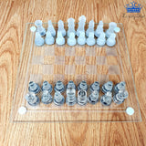 Ajedrez Cristal Vidrio Lujo Chess Elegante Obsequio Detalle