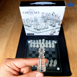 Ajedrez Cristal Vidrio Lujo Chess Elegante Obsequio Detalle