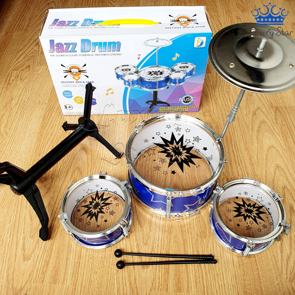 Bateria Musical Infantil Didactica 3 Tambores + Platillos