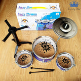 Bateria Musical Infantil Didactica 3 Tambores + Platillos