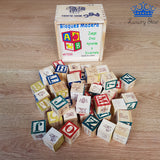 Bloques Abc Madera Figuras Letras Animales 48 Piezas 3 Cm