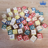 Bloques Abc Madera Figuras Letras Animales 48 Piezas 3 Cm