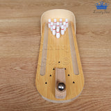 Mini Bolos Cancha Madera Escala 30 X 10 Cm Rampa Bola Metal